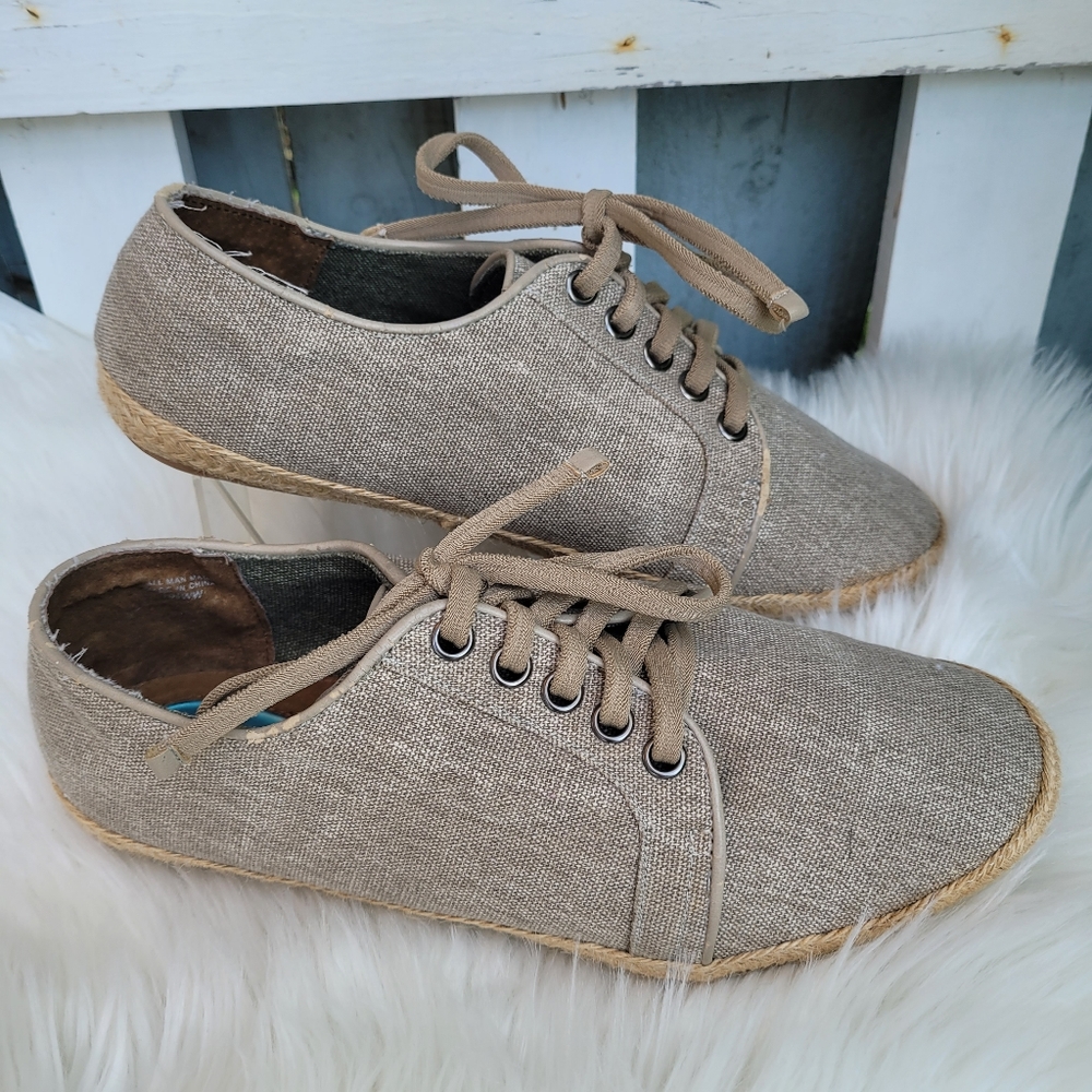 Fitzwell Women's 10.5 WW Casual Canvas Tie Loafers